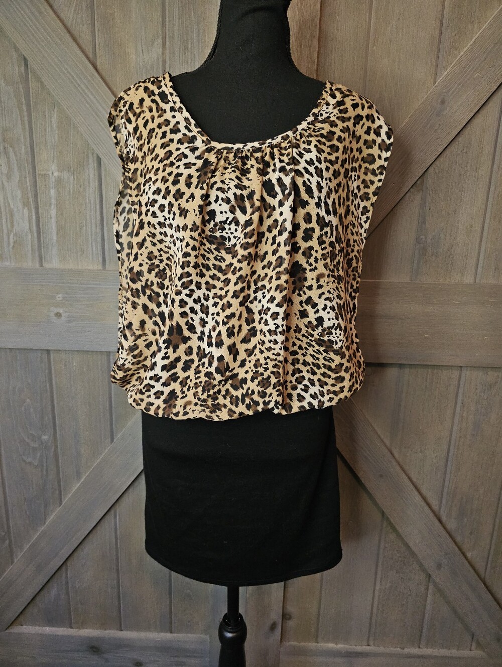 Y2k Deb Leopard Print Dress sz Medium